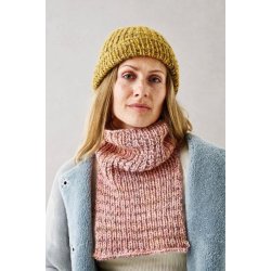 Strikkeopskrift til hue og halsedisse i Esther og Alice garn fra Permin